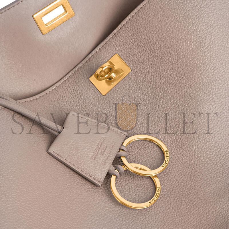 BALENCIAGA WOMEN'S RODEO HANDBAG MEDIUM GRAINED CALFSKIN IN SESAME 7897722ABV52914 (35*23.5*11cm)